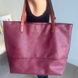 Elegant Burgundy Leather Tote